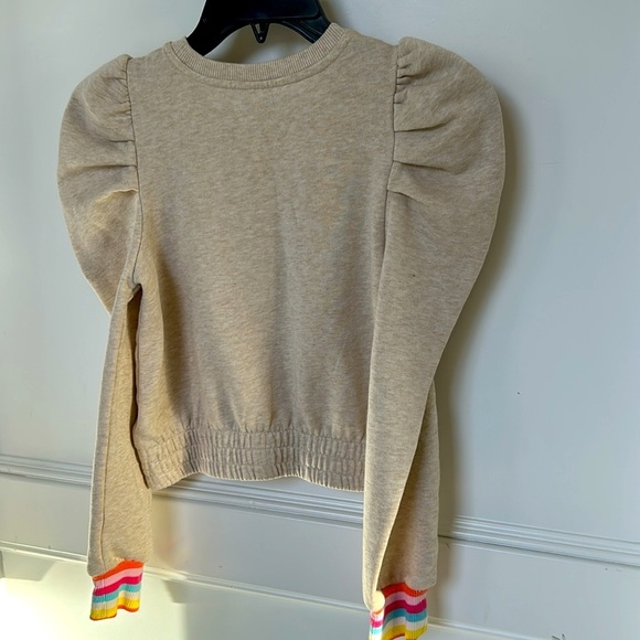 Janie and Jack girls Sweatshirt Crewneck C'est la vie eggnog Heather color 12 - Picture 6 of 9